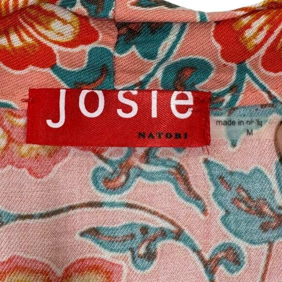 Josie Natori Paisley Floral Lace Nightgown Robe Set S/M Pink Red Matching Sleep - Picture 9 of 10